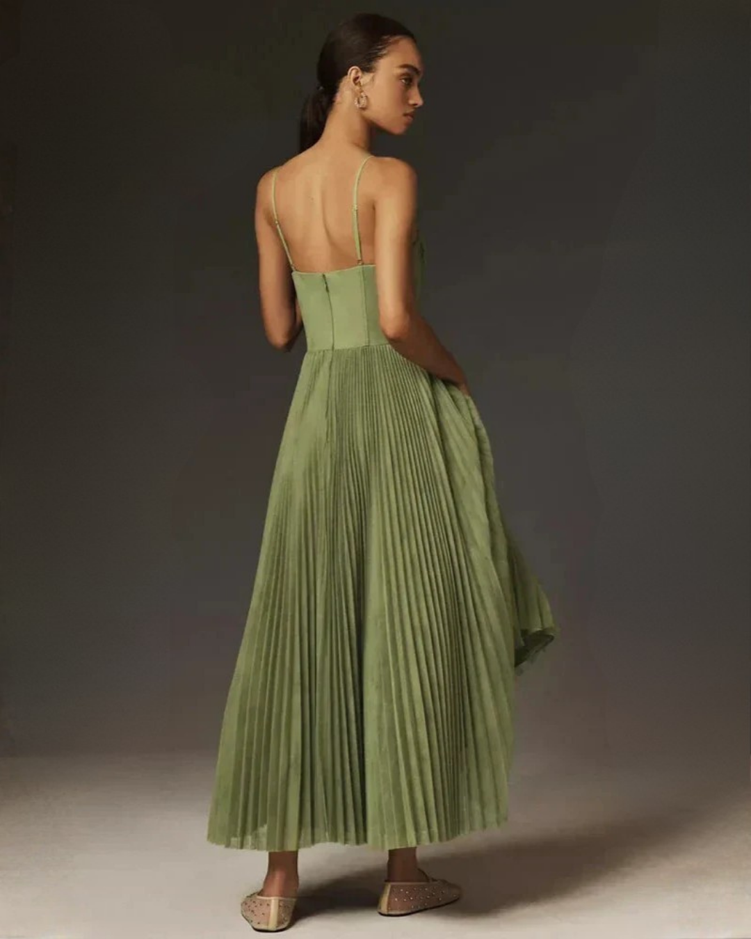 Aurelia pleated midi dress