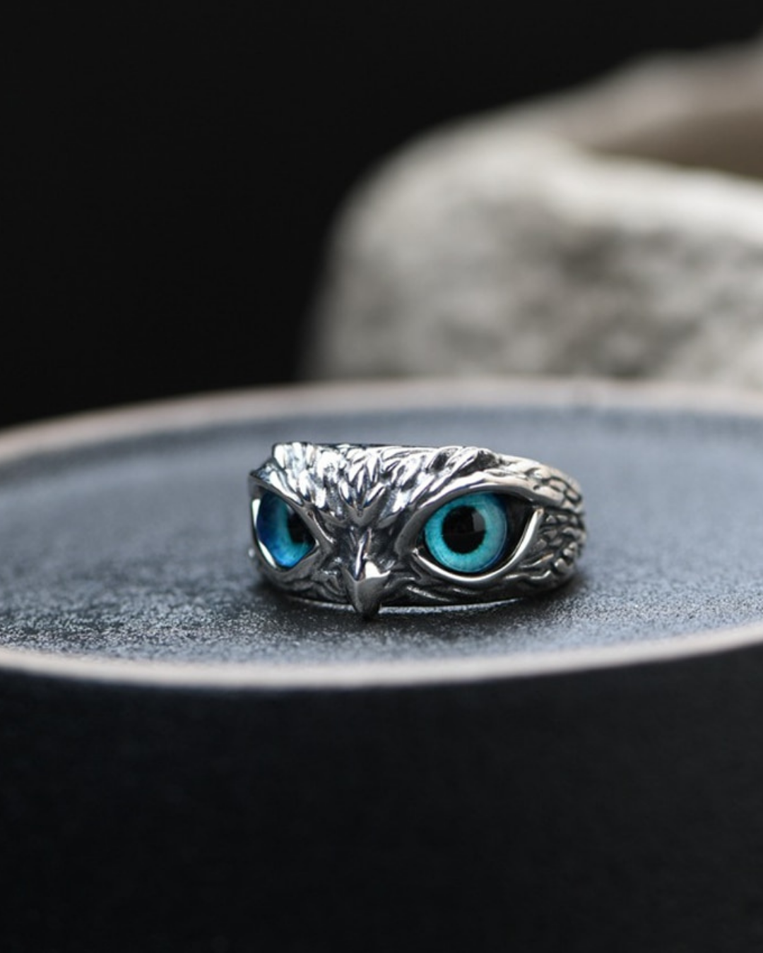 Mystic owl eye ring
