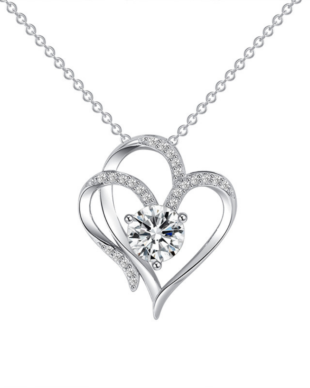 Elegant heart crystal necklace