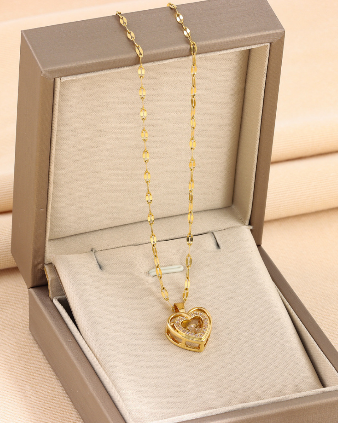 Golden heart necklace