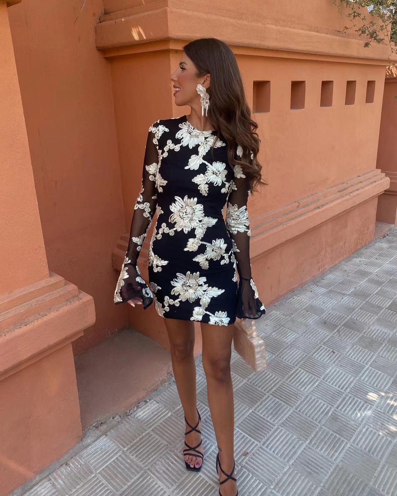 Miami embroidered mini dress